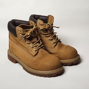 Timberland Tan Leather Lace-Up Kids Boots